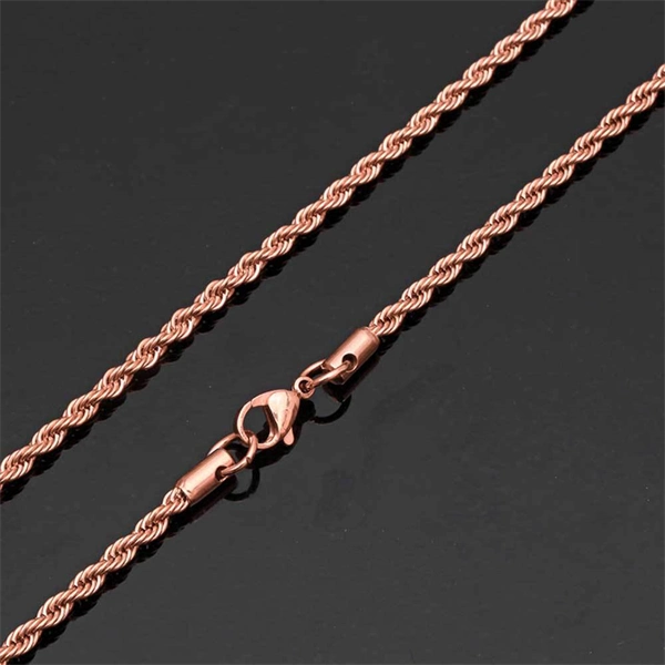 Twisted Stainless Steel Chain Necklace – Unisex Gold-Plated Piece