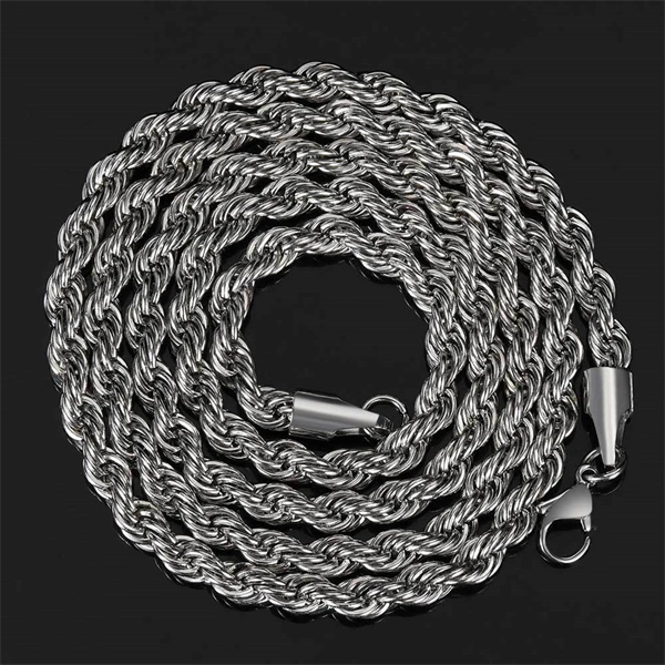 Twisted Stainless Steel Chain Necklace – Unisex Gold-Plated Piece