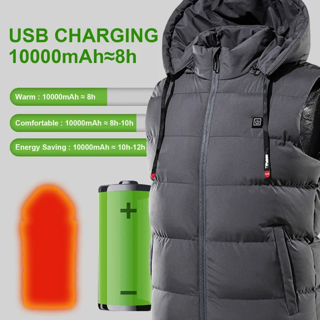 Men’s Heated Vest Rechargeable Lightweight Heated Jacket with ...
