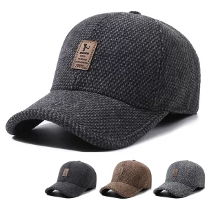 Men's Baseball Cap – Windproof & Warm for Cold Weather, Outdoor Hat for Middle-Aged & Elderly