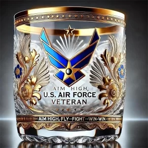 Personalized Veteran Tribute Whiskey Glass – Custom Engraved Patriotic Drinkware for Heroes