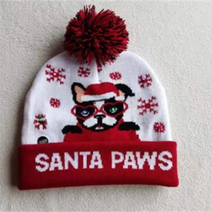 Christmas LED Beanie – Light-Up Knitted Hat for Holiday Fun