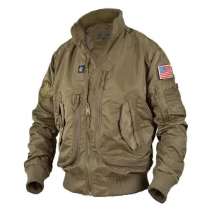Men’s Lightweight Tactical Bomber Jacket – Stand Collar Flight Coat for Everyday Wear